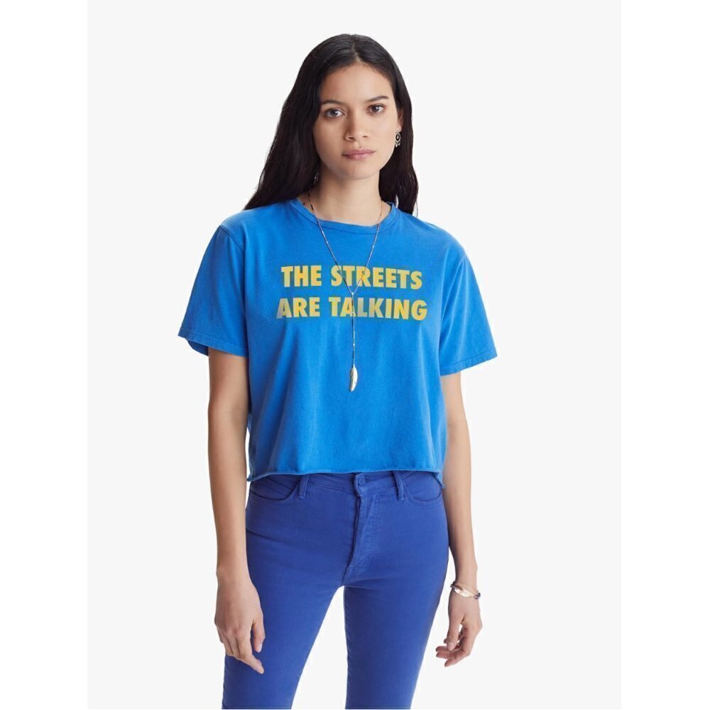 💕MOTHER💕 Rowdy Cut Off Tee ~ Streets are Talking Graphic Tee Small S NWT
